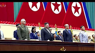 The Internationale　Kim Jong-un and Shoigu listening to the song.