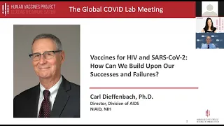 Dr. Carl Dieffenbach: Vaccines for HIV, SARS-CoV-2: How Can We Build Upon Successes and Failures?