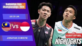 Lee Zii Jia (MAS) vs Jonatan Christie (INA) - QF | Badminton Asia Championships 2024