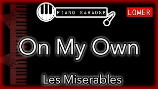 On My Own (LOWER -3) - Les Miserables - Piano Karaoke Instrumental