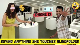 Buying EVERYTHING She TOUCHES BLINDFOLDED !!