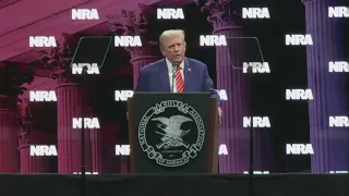 Former President Donald Trump speaks at NRA convention in downtown Dallas