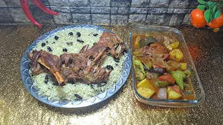 Lamb leg roast with Special Rice and Vegetables Recipe#Shorts#| New Recipe