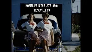 HOME LIFE IN THE LATE 1950s, ROSEVILLE CA, TWINS, CARS, SMALLTOWN NEIGHBORHOOD