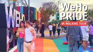 WEST HOLLYWOOD 🏳️‍🌈 WeHo Pride Street Fair 🇺🇸 Walk California 4K 2024