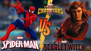 Spider Man Vs Scarlet Witch Fight Marvel Contest of Champions