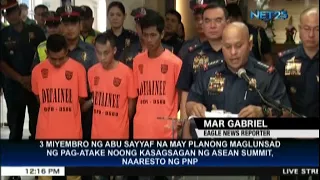 PNP presents 3 arrested Abu Sayyaf members who planned to attack 31st ASEAN Summit