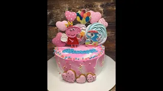 Оформление торта Свинка Пеппа_Cake design Pig Peppa_Decoração do bolo de Porco Peppa