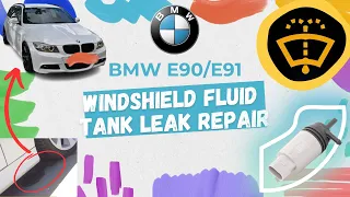 BMW E90, E91 WATER LEAK REPAIR (WINDOW WASHER TANK)