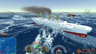 Britannic vs Cruise Ship but with Big Waves - Ship Handling Simulator - Ship Mooring 3D