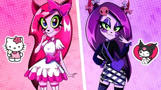 Hello Pinky VS Darkuromi || PINK VS BLACK by Teen-Z