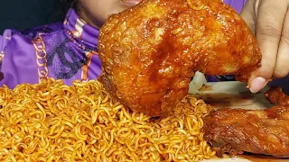 ASMR SPICY 🔥 FRY NOODLES & SPICY CHICKEN MUKBANG *ASMR MUKBANG *Eating Show