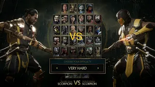 Mortal Kombat 11 Hanzo Hasashi vs Scorpion Difficulty very hard.