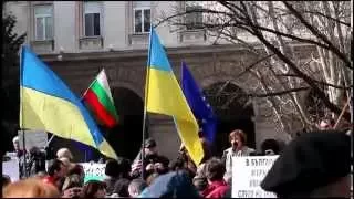 Miting v Sofia Stop agresia Rusia 20150221