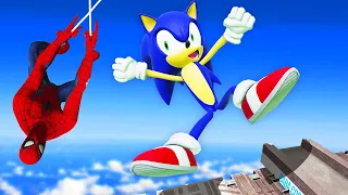 Spiderman Webs Sonic Off a Plane... (Bonelab VR Mods)