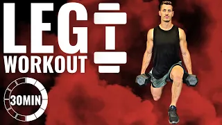 30MIN LEG WORKOUT with Dumbbells at Home | Follow Along