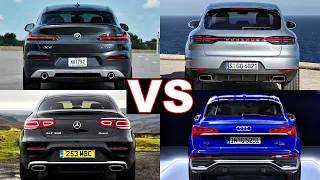 2021 Audi Q5 vs BMW X4 vs Mercedes GLC vs Porsche Macan vs Jaguar F PACE! q5 sportback, x4, glc.