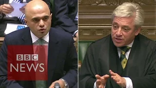 Speaker John Bercow accuses Sajid Javid of 'incompetence' - BBC News