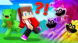 JJ and Mikey vs The BIGGEST SMILLING CRITTERS TSUNAMI in Minecraft Maizen!