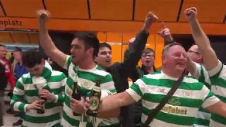 Celtic fans celebrating in Munich: Bayern München v Celtic Champions League game