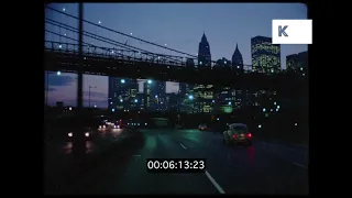 Driving into New York at Night, FDR Drive, 1970s, 35mm