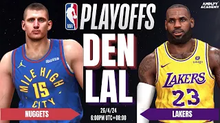 NBA PLAYOFFS GAME 3: NUGGETS (2) vs LAKERS (7) | NBA 2K24 ULTRA REALISTIC GRAPHICS | K4RL 2K