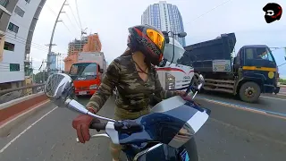 WIFE on SCOOTER vs TRUCKS!