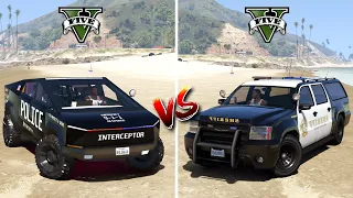 Police Tesla Cybertruck vs Normal Police Car 🚓 Which is the Ultimate Police Vehicle in GTA 5?