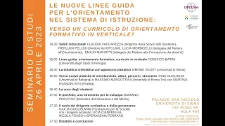 Le nuove linee guida per l'orientamento nel sistema d'istruzione - 26 aprile 2023 alle 14:30