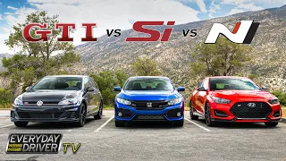 Hyundai Veloster N vs Honda Civic SI vs VW GTI - The Middles | Everyday Driver TV Season 5