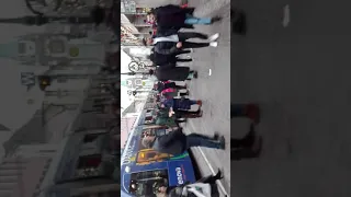 Freiburg Germany street walk.