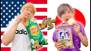【24時間】日本とアメリカのお菓子どっちが多く食べ続けられるか！？【大食い】