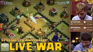 Live WAR Special 5th Anniversarsary Clash of Clans
