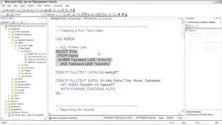 SQL Server Creating a Full-Text Index