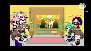 my frisk au react to seraphim vs ultra| gacha club