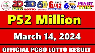 Lotto Result Today 9pm March 14 2024 6/49 6/42 6D Swertres Ez2 PCSO