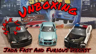 Unboxing Jada Fast and Furious Diecast NISSAN SKYLINE GT-R R34, DODGE CHARGER