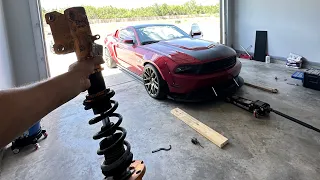 WORLDS CHEAPEST MUSTANG COILOVERS INSTALL (MAXPEEDINGRODS)