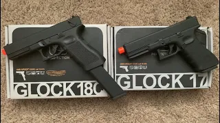 Glock 18c BB Gun vs Glock 17 Airsoft