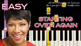 Starting Over Again x LYRICS ( Natalie Cole ) | Easy Piano