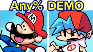 Friday Night Funkin' VS Speedrunner Mario - Any% DEMO + Animated (FNF MOD) Enjoy 😉🎤💖