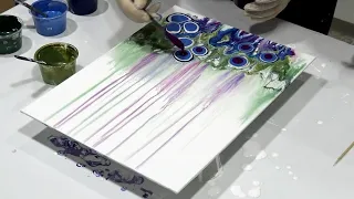 WATERCOLOUR Effects with FLUID Acrylics ~ Balloon Kiss Acrylic Pour ~ Easy Abstract Flower Painting