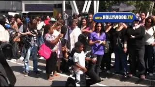 Fans At The Staples Center For Michael Jackson's Public Memorial