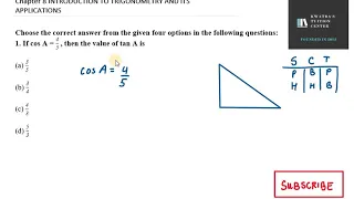 1.  If cos A = 4/ 5  , then the value of tan A is