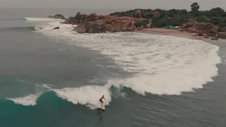 Pottuvil Point Surf - longest wave in Sri Lanka - DJI Drone footage of Vince