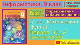 § 11. Математичні функції. Вправа 11.2 | 9 клас | Казанцева