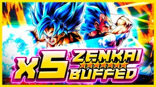 ABSOLUTELY BROKEN! 5x ZENKAI BUFFED 7* LF GOKU AND VEGETA SOLO ENTIRE TEAMS! | DB Legends