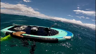 Foil Drive SUP foiling downwinder in Maui with F-one Eagle 890