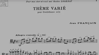 Jean Françaix - "Thème Varié" for Double Bass Solo