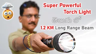 Ultra Powerful Super Long Range Torch Light 🤯 Unboxing in Telugu...